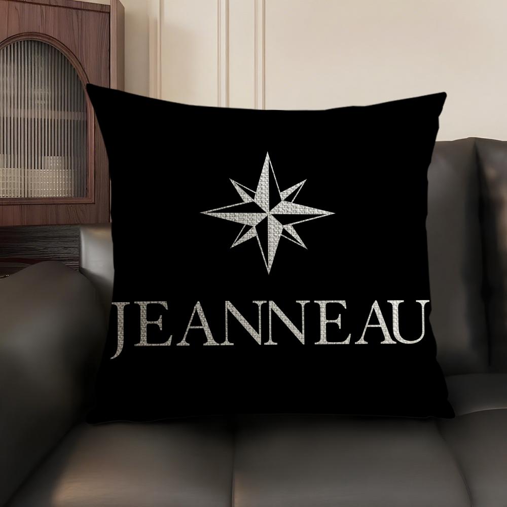 J-Jeanneaus Yachts Logo Cushion Cover Natural Linen Organic Fabric Double-Sided Printing Sofa Home Decor Gift Pillow Case