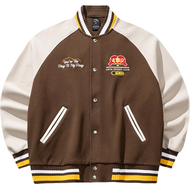 

Anta Lifestyle Series Letter Single Row Button Color Block Soft Baseball Jacket Men jackets 152618702S-2 3XL