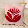 Flower Ins Simple Art Cushion Cover Silky Short Plush Invisible Zipper Dustproof Sofa Pillow Case For Home Decor