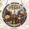 Acrylic Jigsaw Puzzle Suncatcher, US 250th Anniversary DIY Sun Catcher Kit, Stained Glass Style Patriotic Window Hanging Ornament for Independence Day