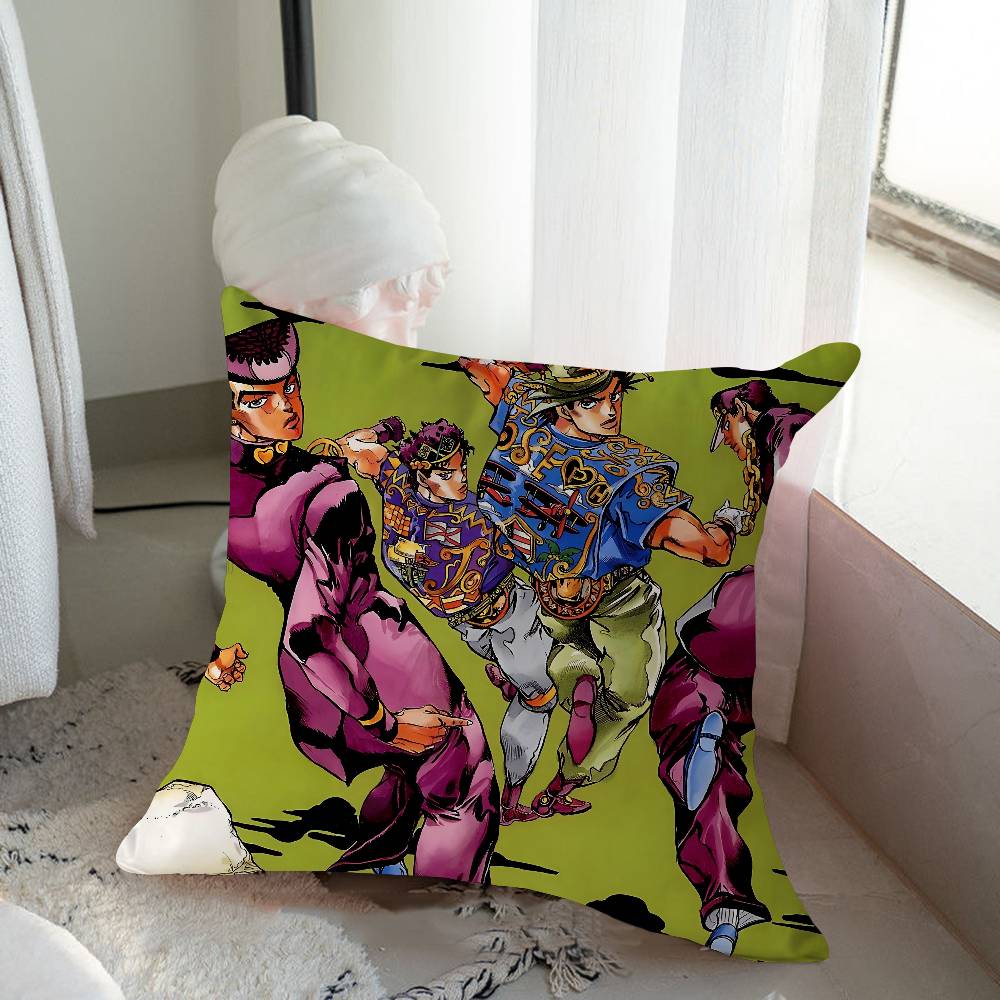 

J-Jotaro Kujo J-JOJO Pillow Cover Design Cushion Cover Decor Holiday Decorati 16x16Inch