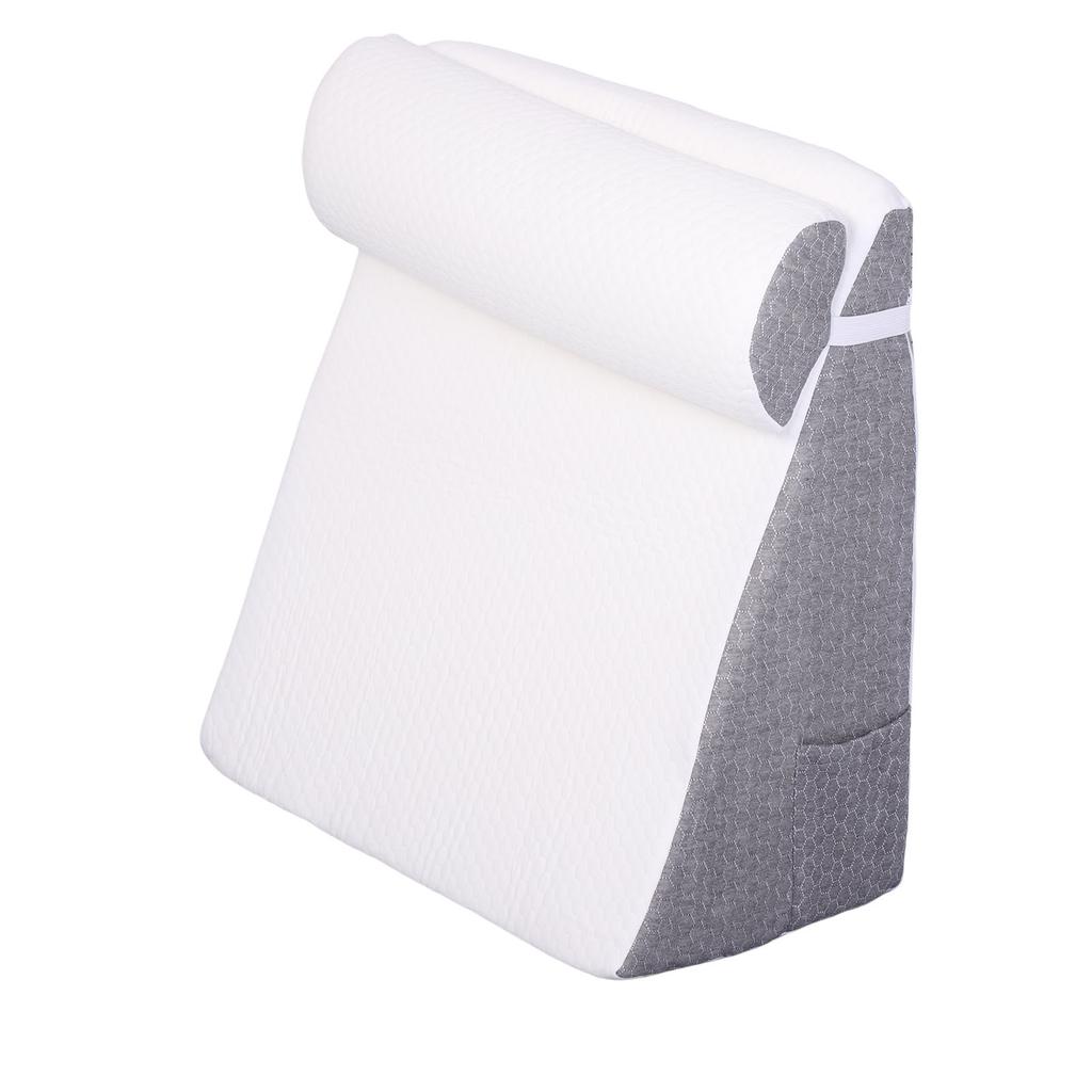 Bed Wedge Pillow Memory Foam Triangular Backrest Pillow for Reading Sleeping Removable Washable Cover