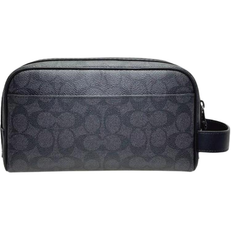 Coach Coated Canvas With Calfskin Travel Storage Bag Trumpets Mens Black