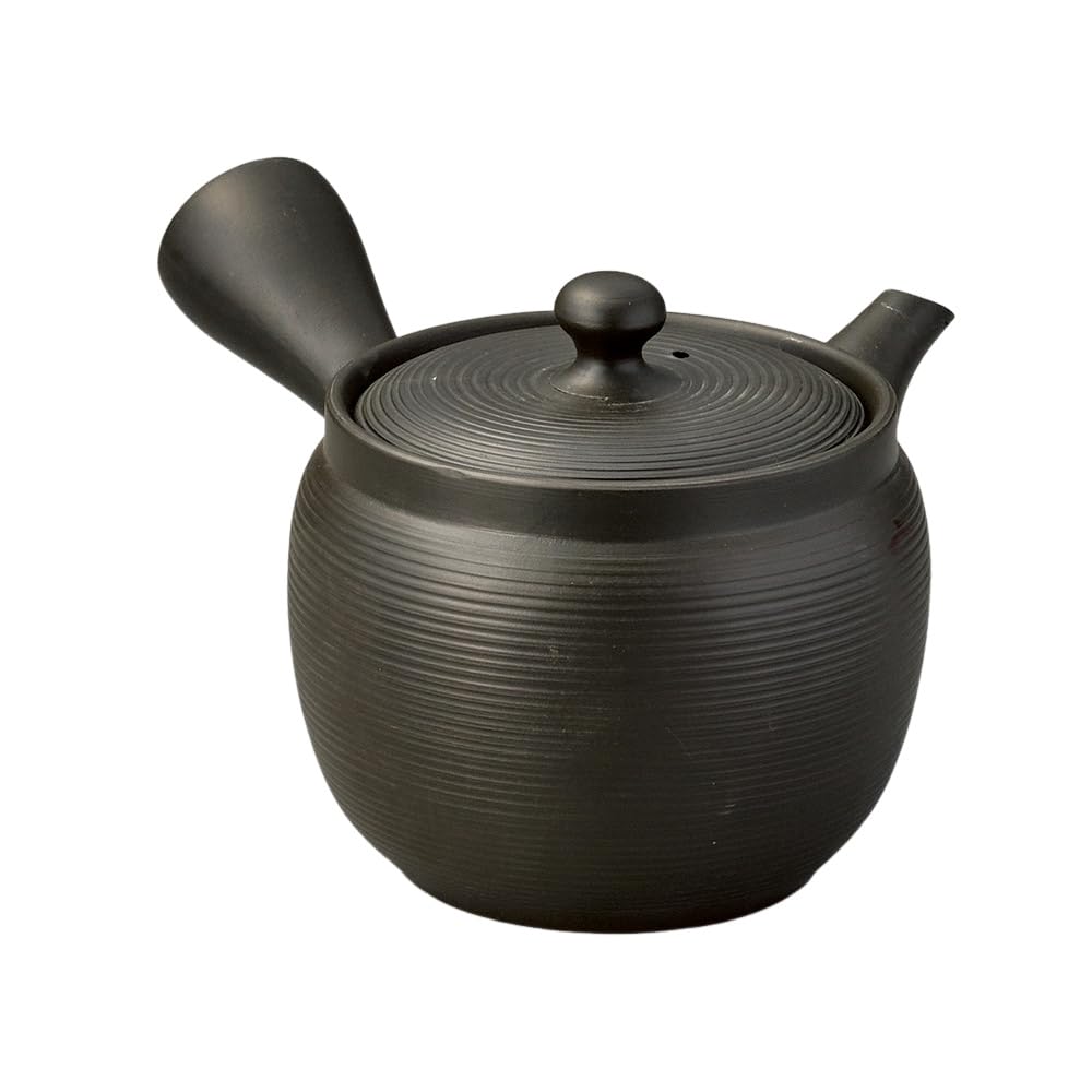 

Ale-net Teapot, 18 x 15 x 11 cm, 540cc, Black Clay Pot-Shaped Lined Teapot (Sawayakaami), Tokoname Ware, Made in Japan, Stylish