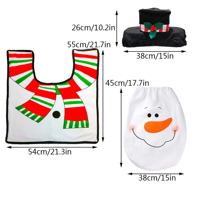 New Cute Christmas Toilet Seat Covers Creative Santa Claus Bathroom Mat Xmas Supplies for Home New Year Navidad Gift Decor 2024
