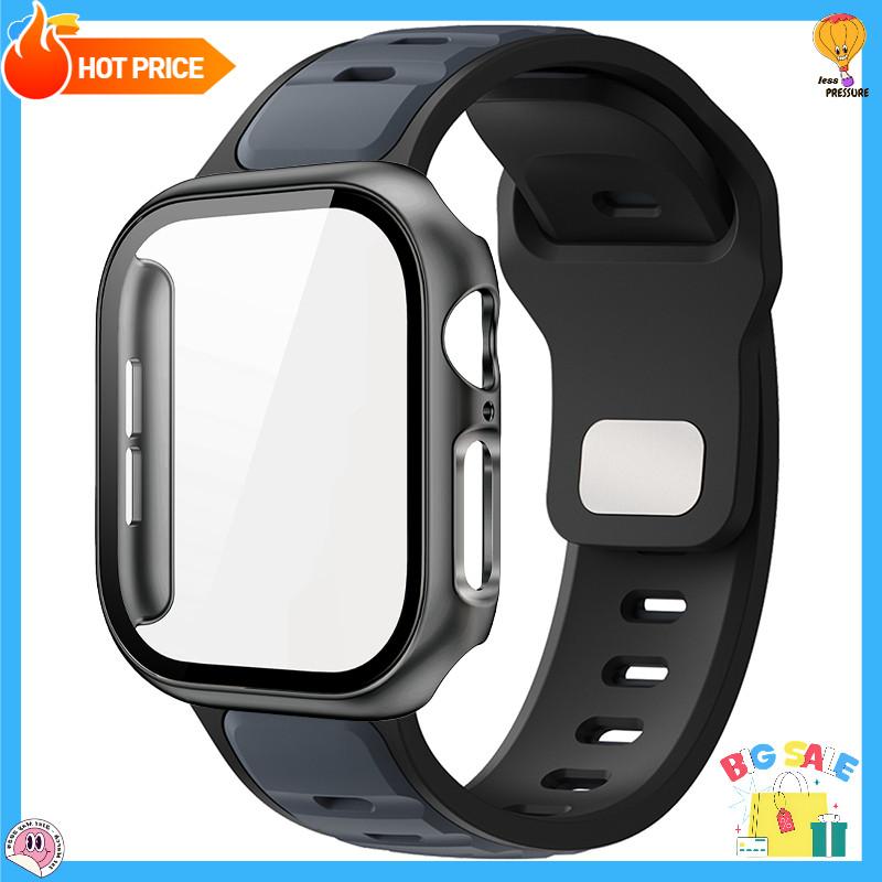 Screen PC Cover +Silicone Sport Strap For Apple Watch Series 11 10 9 8 7 6 5 4 SE 3 Soft For Iwatch 46mm 42mm 45 44 41 40 38mm