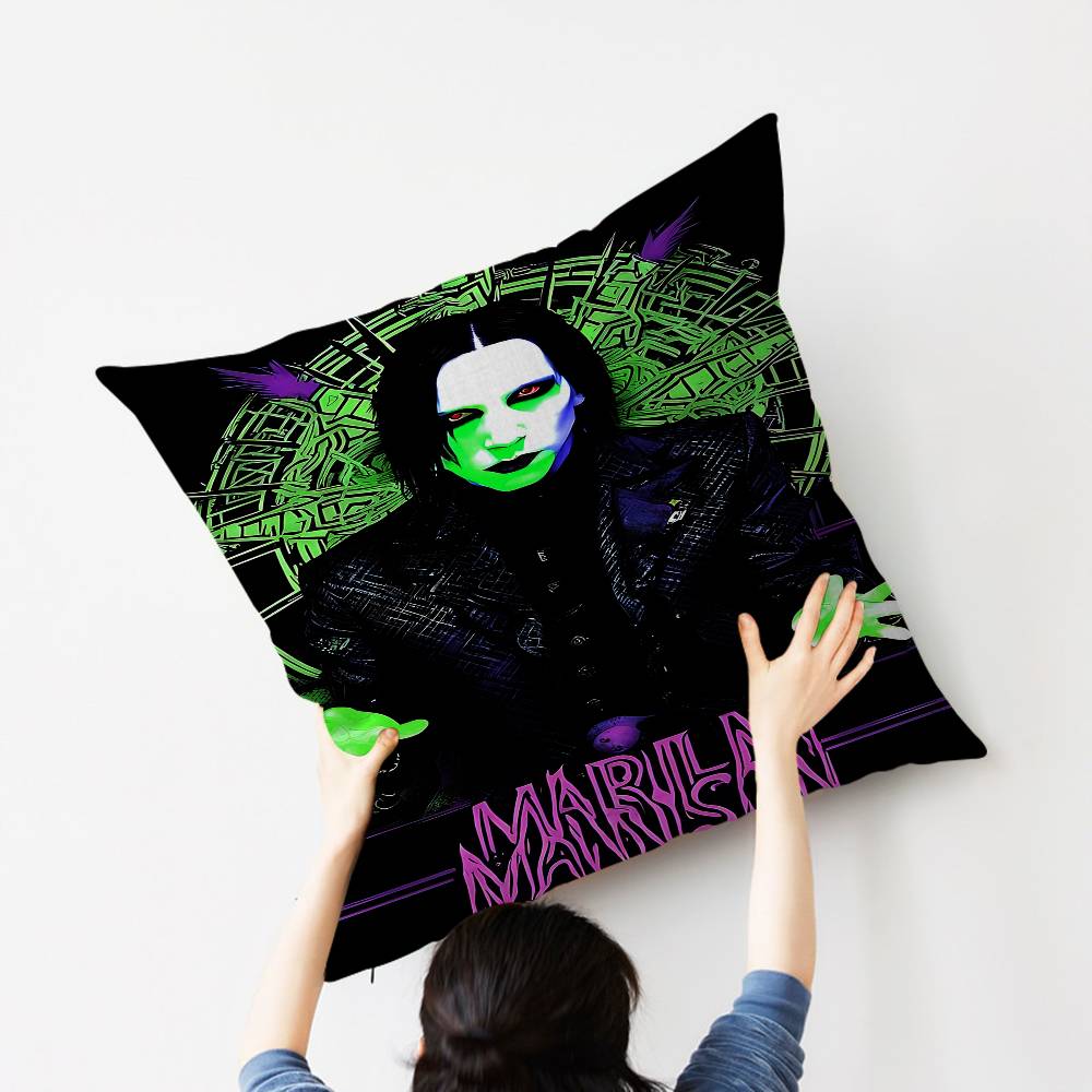 M-Marilyn M-Manson Singer Personalized Picture Text Home Decorative Pillows Household Gifts 45X45Cm