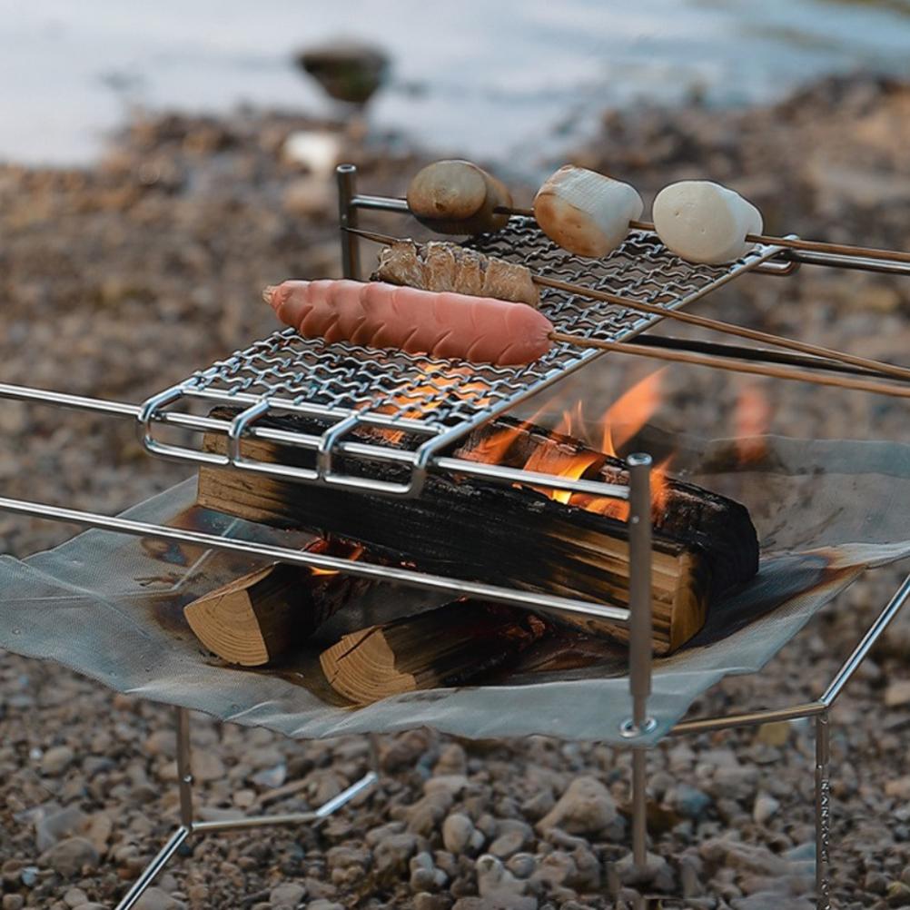 Paslanmaz Çelik Izgara Izgaraları Açık Hava Kampı Barbekü Piknik için Pişirme Izgaraları