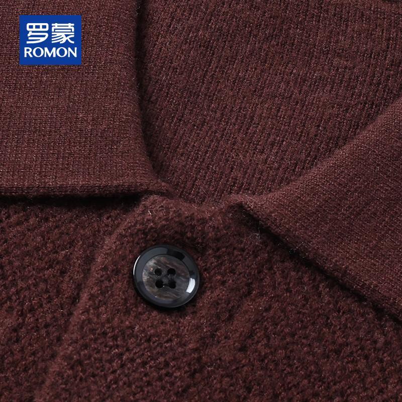 ROMON Men's Heavyweight 100% Pure Wool Cardigan Sweater