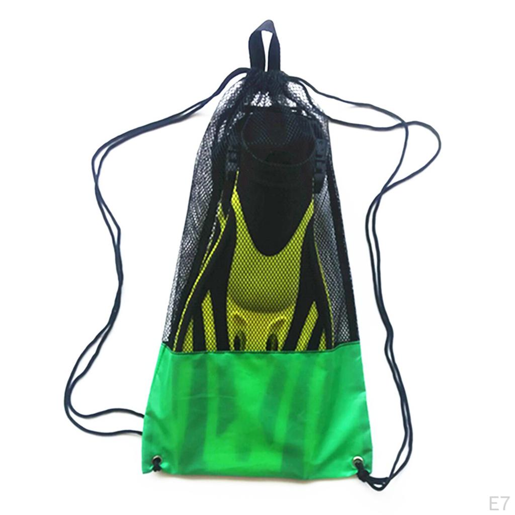 Mesh Drawstring Backpack Bag For Snorkel Scuba Diving Fins Goggles Mask 29"x13"