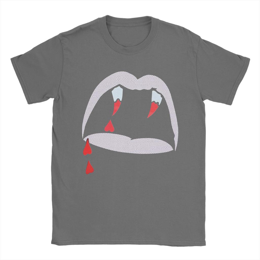 Vampire Lips Unisexs T Shirts Casual Tee Shirt Short Sleeve Crew Neck Tshirt Cotton Plus Size Tops