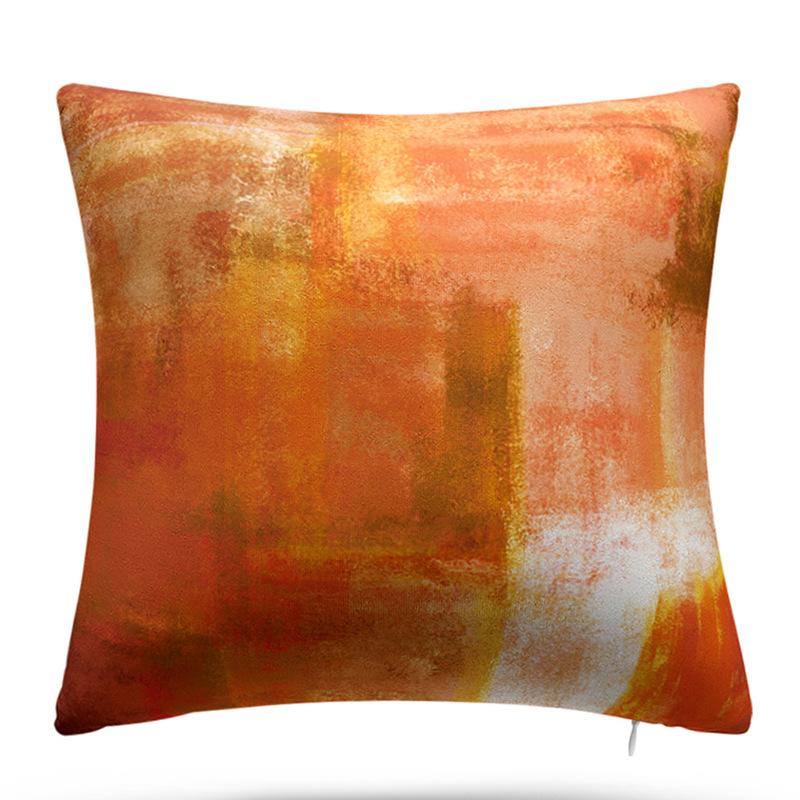 Turquoise Geometric Color Block Short Plush Cushion Cover Color Block Gem Series Linen Pillow Case Home Fabric