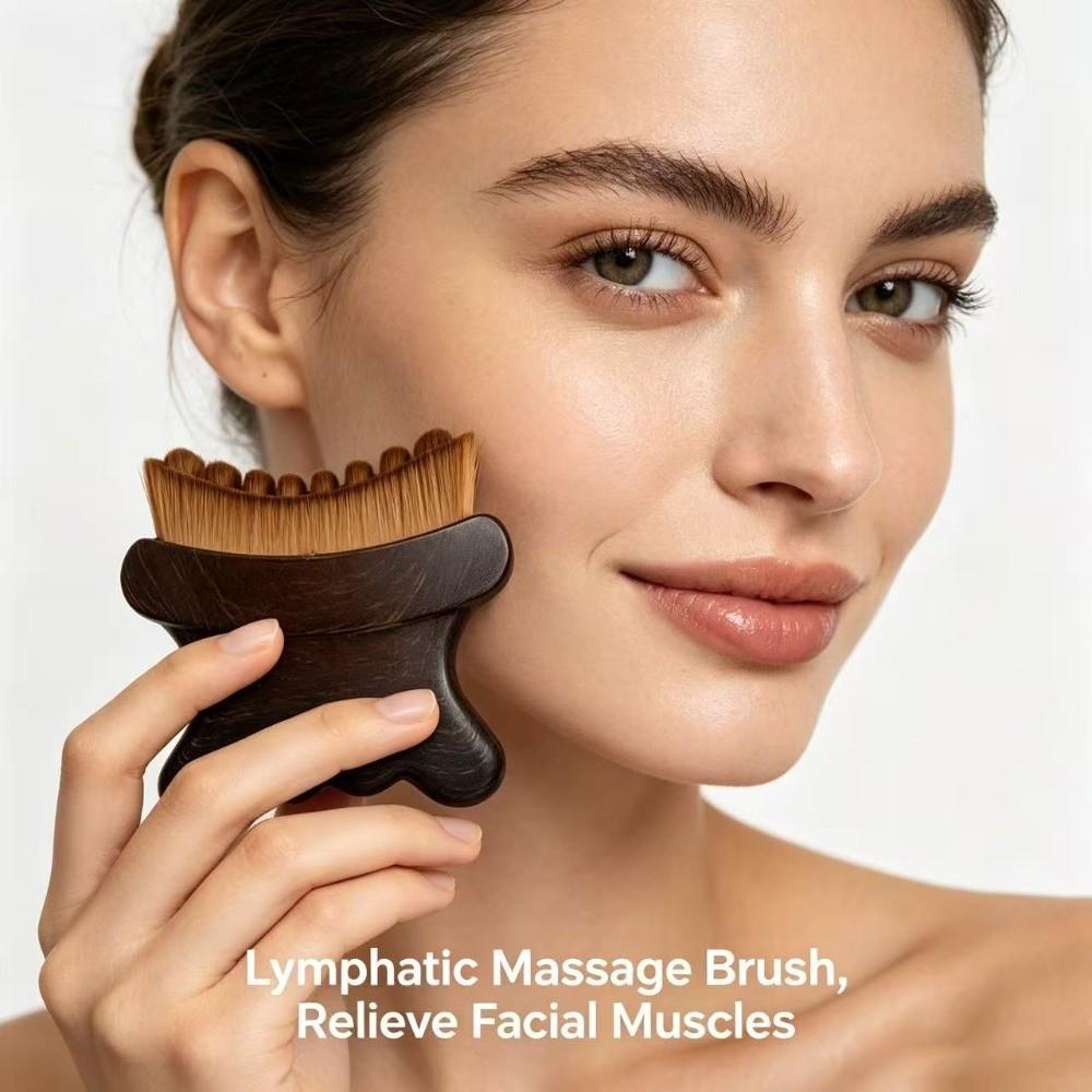 Ergonomic Shape Contour Massage Brush Soft Bristles Face Care Brush  Jawline Care