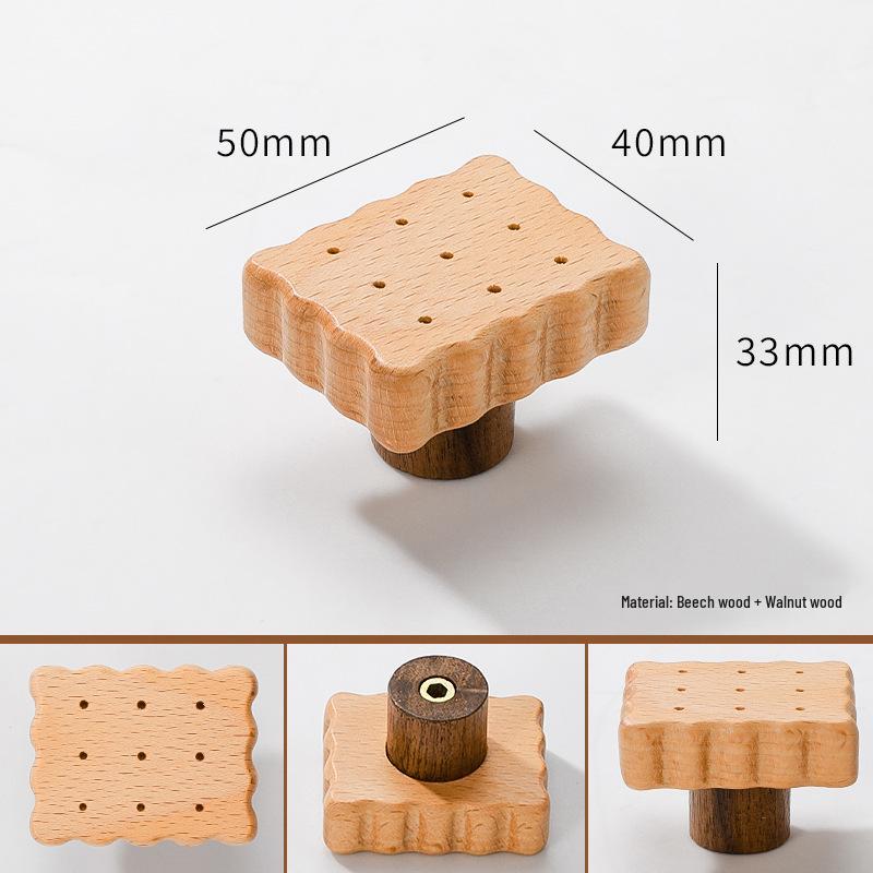 Solid Wood Cartoon Drawer Pull Knob for Children's Room
