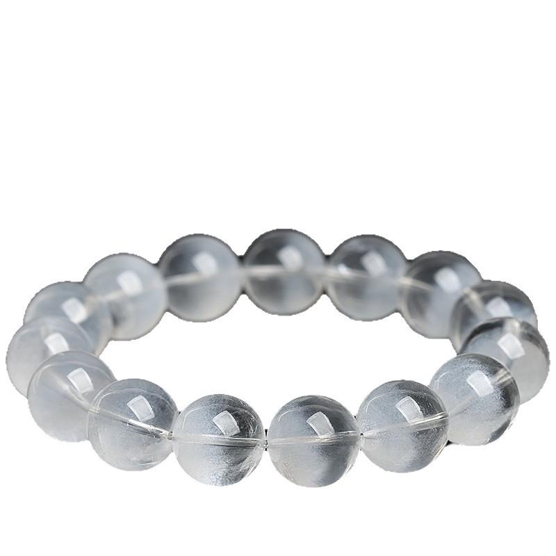Hongchu Crystal Natural White Phantom Quartz Treasure Bowl Bracelet Laser-engraved White Phantom Quartz Bead Bracelet