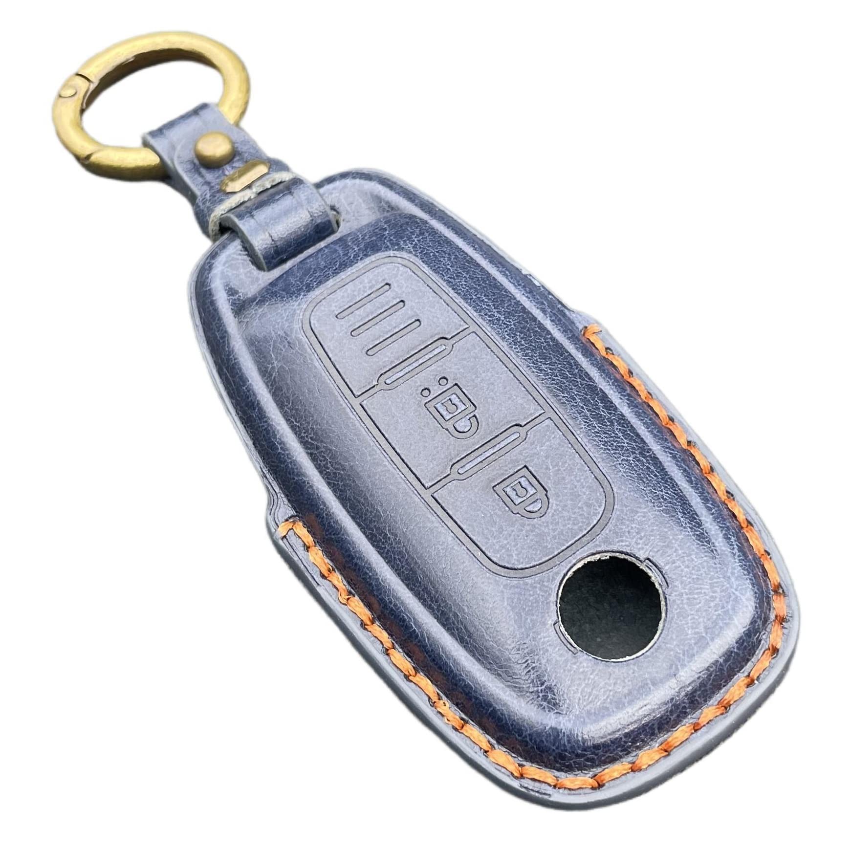 

[YANMW] Чехол для ключей Sakura совместимый с Nissan Aria, чехол для ключа новой модели X-Trail, чехол для смарт-ключа из натуральной кожи (синий)