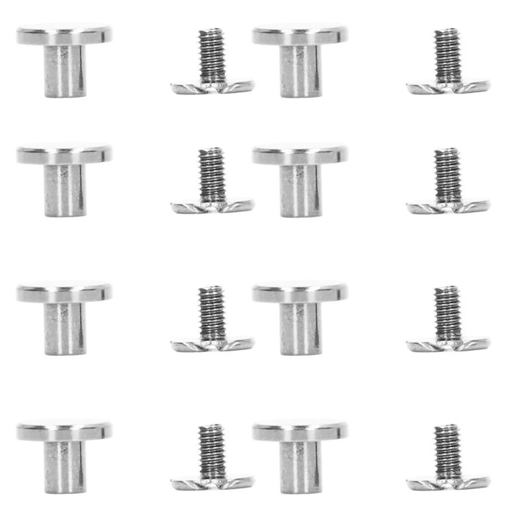 100 Sets Metal Chicago Binding Screws Electroplated Brass Arc Surface Round Flat Head Leather DIY Rivets Screws 9x5mm