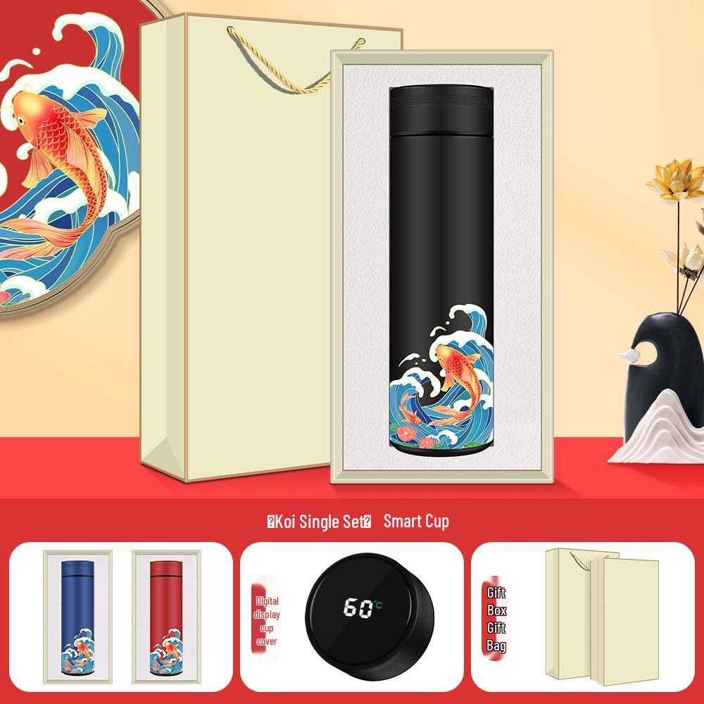 High-End Dragon Boat Festival Thermos Gift Set - Luxurious Business Souvenir for Anniversaries and Events