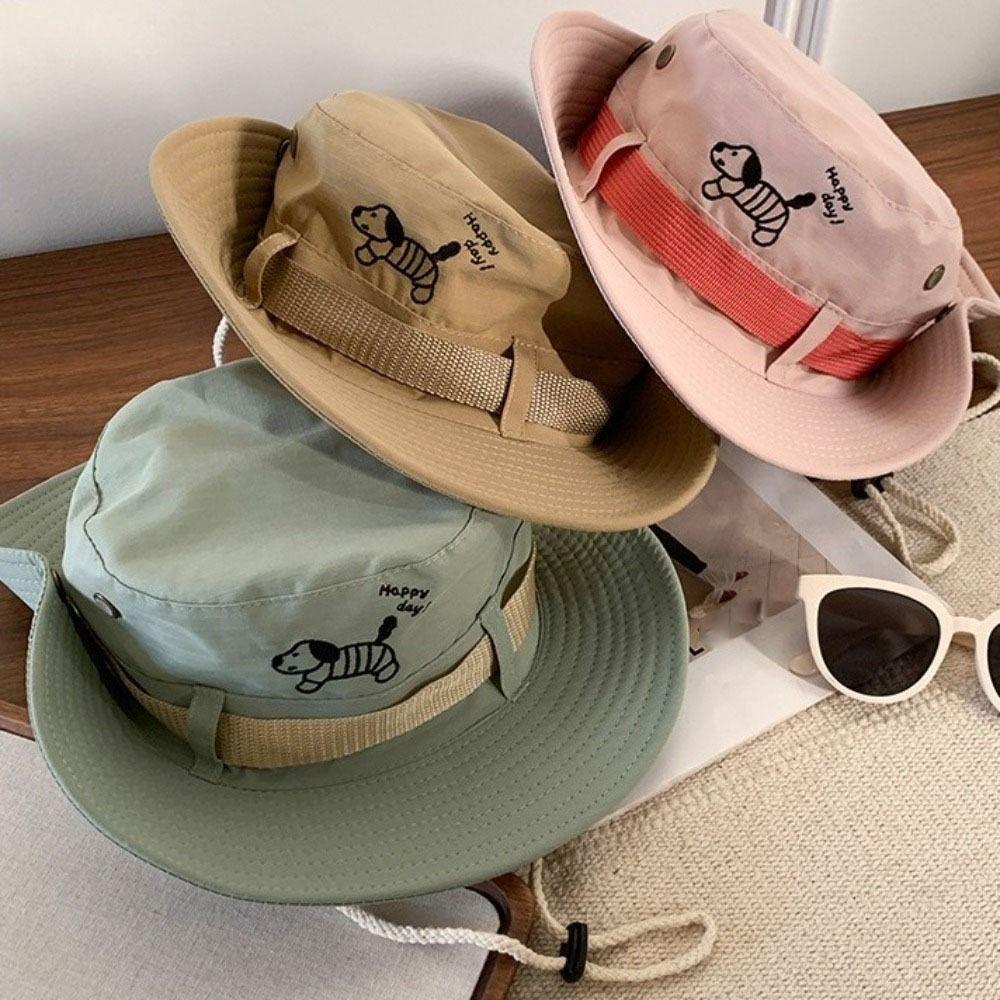 Y2K Puppy Bucket Hat Big Brim Sunscreen Fisherman Hat Retro Western Cowboy Hat  Outdoor