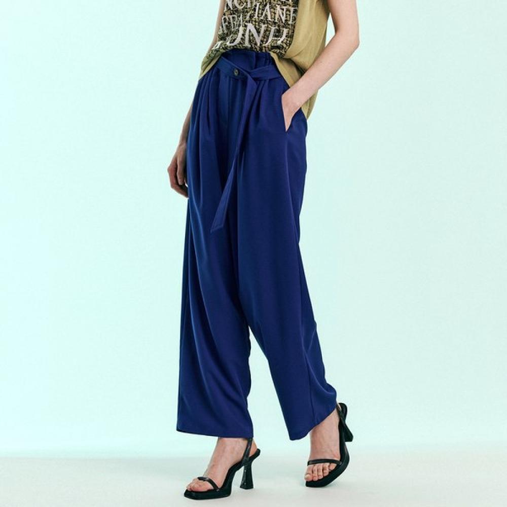 Maxza Button Point Pintuck Wide Belt Slacks Cc08ql600on