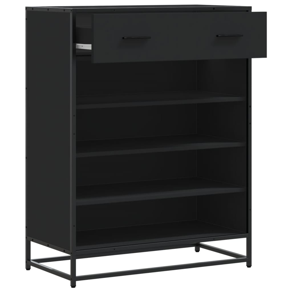 Shoe Cabinet Black 75x38x97.5 cm Particleboard Metal