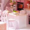CUTRROOM DIY Miniature Wooden Dollhouse Kit 1:24 Scale with Furniture, Music Box, Dust Cover, LED Light