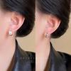 Textured Plain Ring Ear Buckle Women'S Simple Versatile Gold Silver Stud Earrings Premium Earrings Earrings