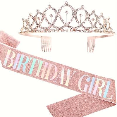 Geburtstagsparty Tanz Krone Schärpe Set Krone Schultergurt Geburtstagsgeschenk Dekoration für Frauen