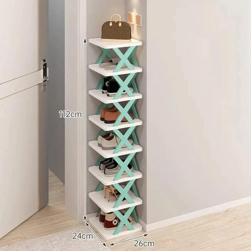 Free Standing Shoe Rack 9 Tier Narrow Entryway Vertical Space Saving Shoe Shelf Storage Organizer Cabinet For Bedroom Entrance