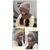 New Hoodie Beanie With Pom Winter Windproof Warm Knit Hats Ribbed Knitted Beanies Neck Guard Ski Hat For Women