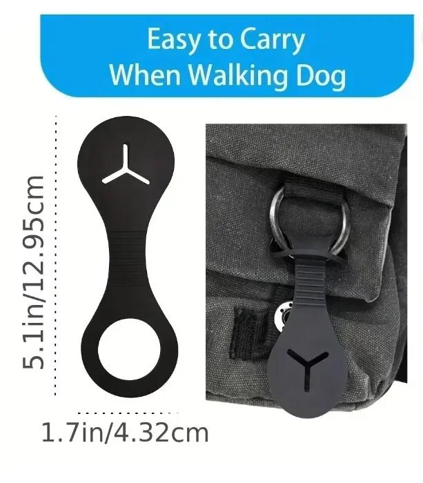Silicone Dog Poop Bag Holder Leash Attachment Portable Pet Waste Bag Hanger Clip For Dog Walking Lead Outdoor Puppy Walking Acce