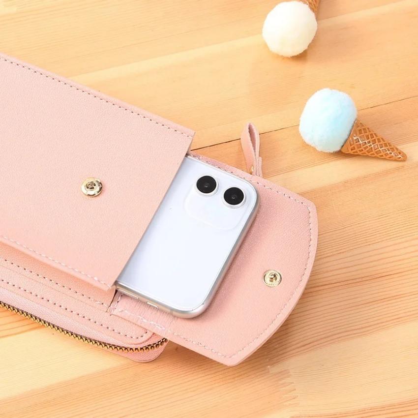 New Mobile Phone Bag Women's Fashion Versatile Korean Mini Messenger Bag Student Large Capacity Multi Card Wallet Card Bag Women