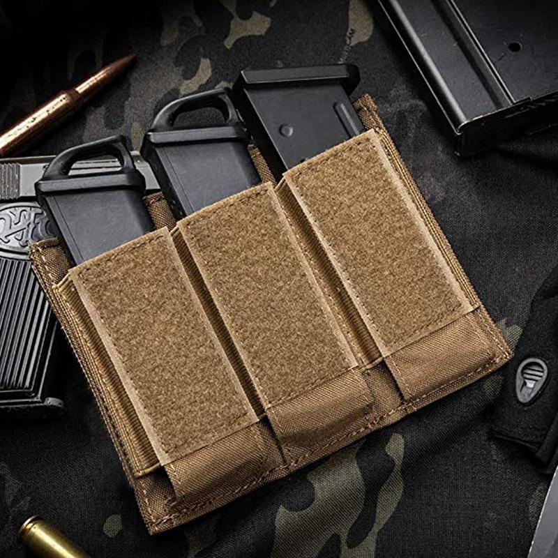 Tactical Triple Pistol Mag Pouch Pistol Ammo Bag Airsoft Magazine Pouch for Glock Magazines 40mm Grenade