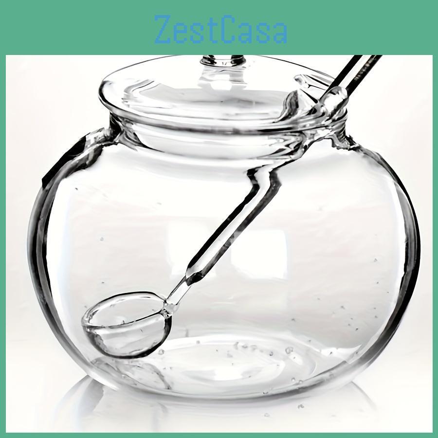 250ml Sugar Clear Glass Bowl With Spoontransparent Spice Jar For Kitchenhome Organizationcookingcandy Storage Potglass Container For Sugarspices