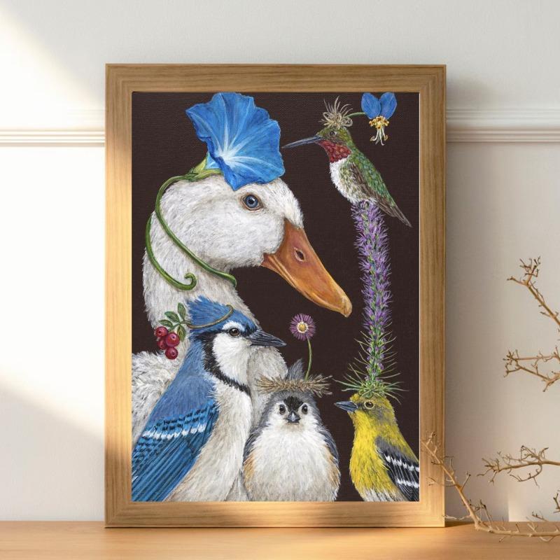 Vogel Kaninchen Ente Tier Gemüse Kopf Klassische Vintage Poster HD Qualität Wandkunst Retro Poster für Heim Zimmer Wanddeko