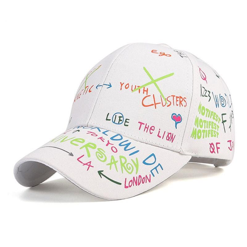 Tide print sunshade hip hop cap neutral adjustable baseball cap Korean version sun hat cap sun protection breathable