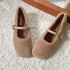Fashion 2025 Fur Flats Ballet Dance Shoes Casual Short Plush Boots Fashion New Shallow Square Toe Zapatos Dress Walking Designer Shoes