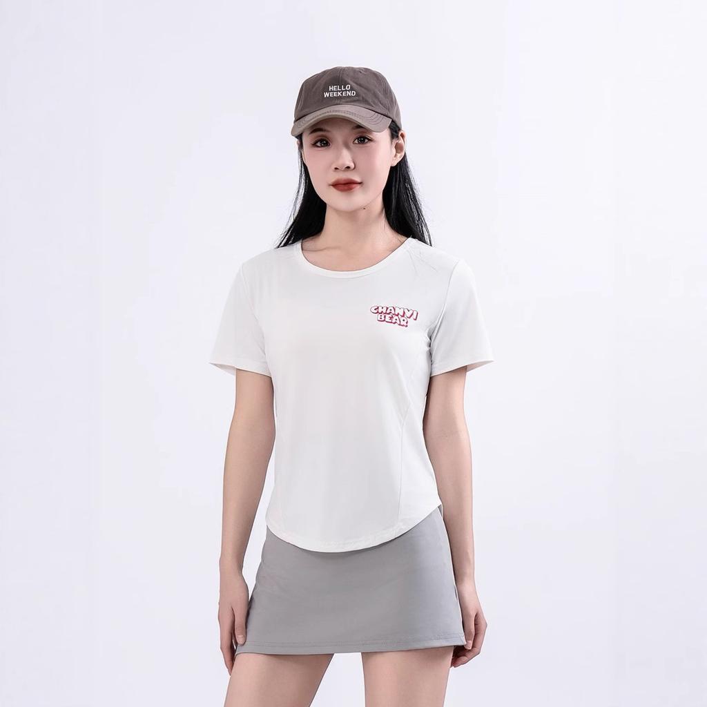Sporty Short-sleeved Women's Thin Quick-drying Round-neck T-shirt, Slimming and Trendy Yoga Wear for Summer