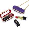 Lambskin Portable Crossbody Lipstick Case with Mirror