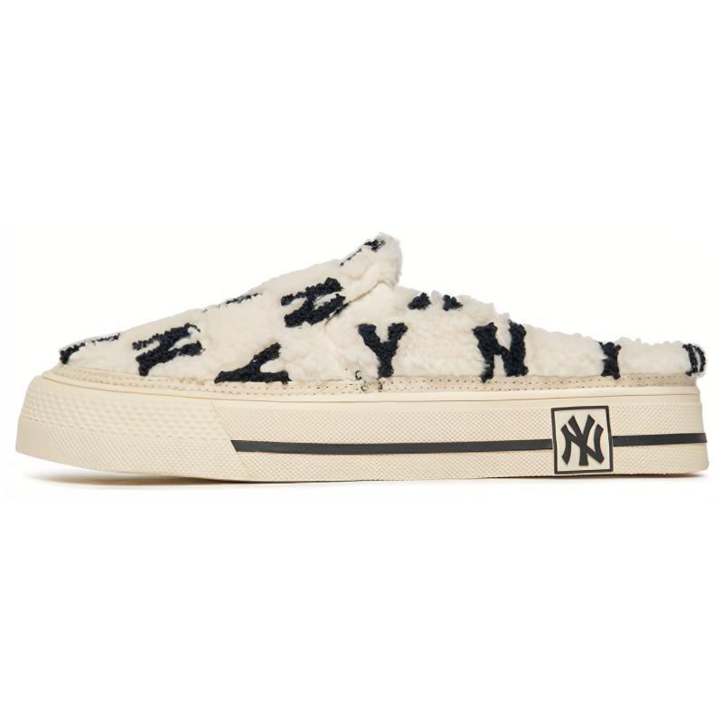 MLB Playball Мюли Флис Монограмма Теплые Нескользящая Амортизация Износостойкие Низкие Кеды для Скейтборда Унисекс Белые Кроссовки 3AMUUWS26-50CRS 39