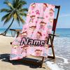 Custom Name Personalized Crayon Shin Print Beach Towel, for Trip Camping Beach Party Home Decor, Birthday Gift for Family & Friends