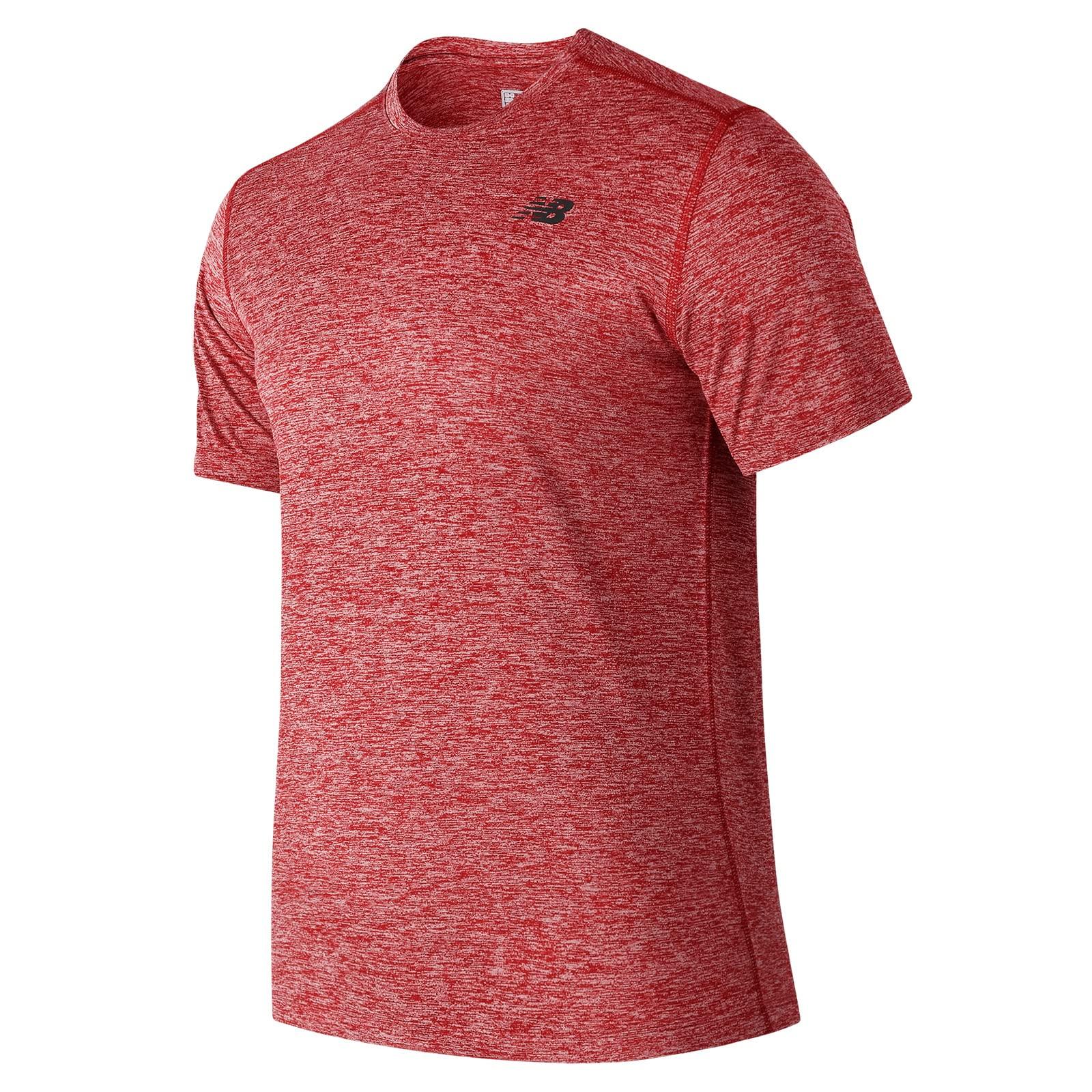 

New Balance Core Heather Short Sleeve REP Size and Breathable T-Shirt (MT81952), Men s (Team Red), XL, Quick-Drying, Breathable,