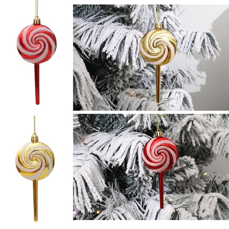 Christmas Tree Decorations Candy Ornaments Pack of 4 Lollipop Hanging Ornaments for Festivals