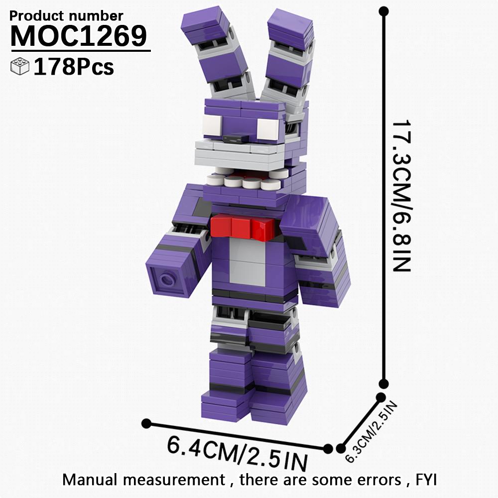 MOOXI FANF Horror Game Role Ducks Foxy Rabbit Bear MOC Bricks Model Kit DIY Diorama Children Toys Building Blocks Set Adult Gift