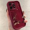 Burgundy Abstract Art Phone Case Suitable for iPhone 16 15 14 13 12 11 Pro/ Max /Plus Anti-fall and Shock-proof High Quality