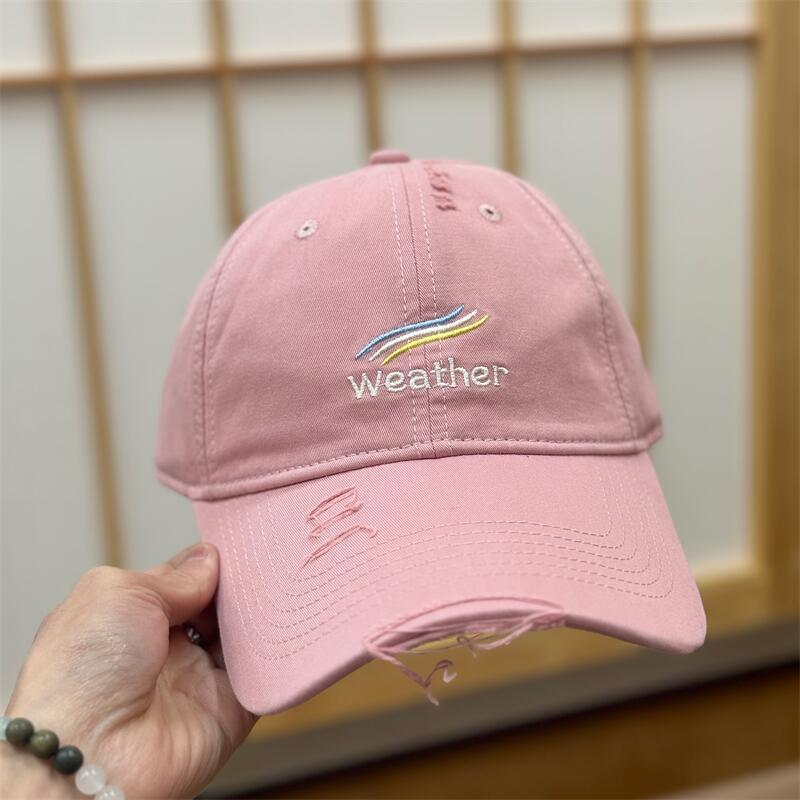 Spring And Summer Letter Embroidery Holes Show Face Small Baseball Cap Women'S Fashion Versatile Trendy Peaked Cap Men
