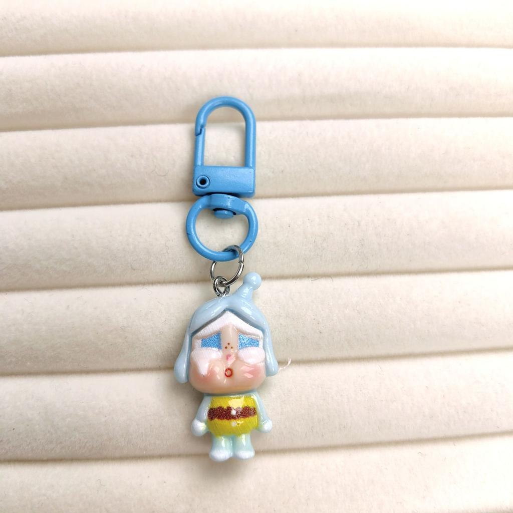 Cute Crying Baby Girl Cure Keychain Mobile Phone Pendant Girl Soft Cute Backpack Jewelry Girlfriend Couple Gift