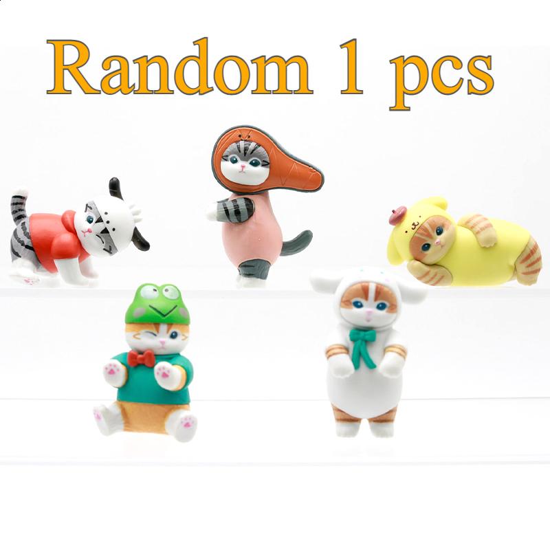 

Cute Hooded Cat 3 Little Panda Mimi Cos Melodys Cat Twisted Egg Food Play Ornament Pendant Capsule Toy No Eggshells