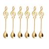Colorful 6 Pcs Stainless Steel Tea Spoons Set Metal Music Coffee Spoon Ice Cream Candy Teaspoon Rose Gold Spoon