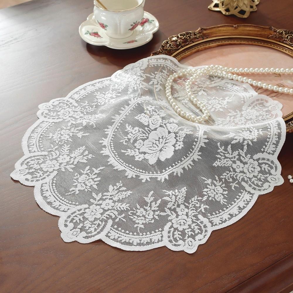 1/2/6pcs Flower Embroidery Lace Tablemats Round Vase Table Lamp Pad  Home Decor